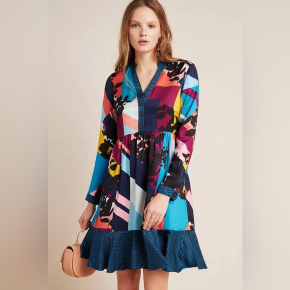 Anthropologie Dresses & Skirts - Anthropologie Maeve Blue and Orange Patterned Dress
